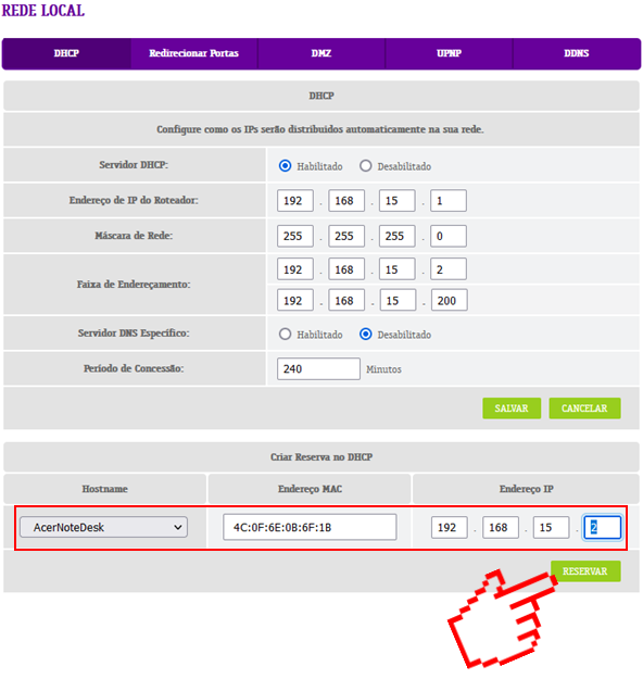 Configuração HGU Vivo